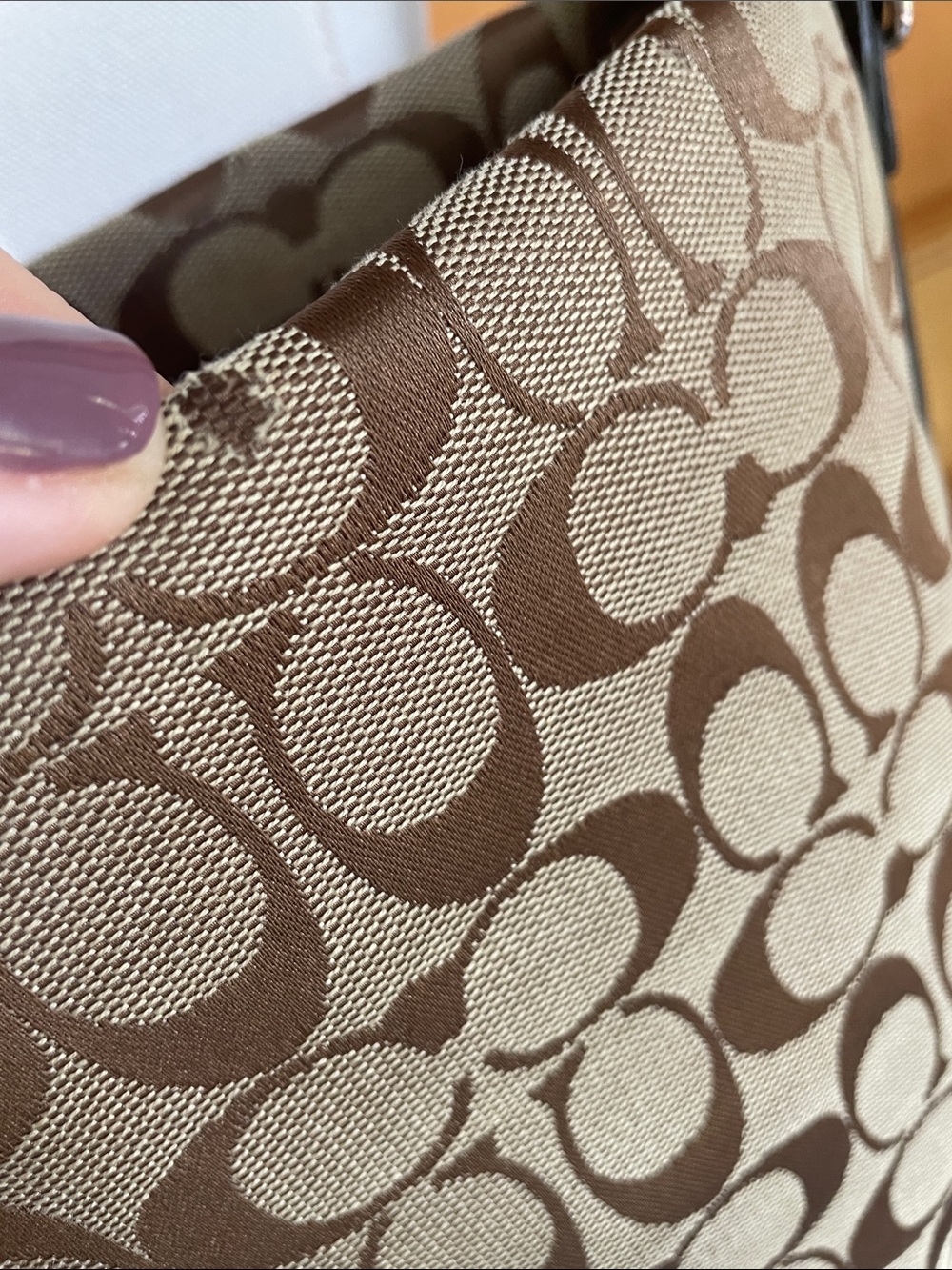 Coach Signature Canvas Hobo Bag in Brown/Tan 6076 - Picture 9 of 15